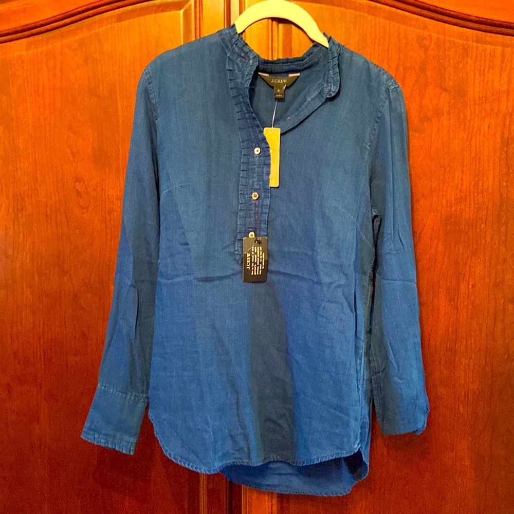 J Crew NWT size 0 fall cottage classic office long sleeve/lightweight/cotton…